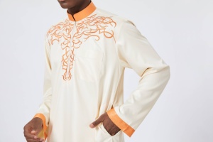 Chemise Boubou Africaine Homme à Manches Longues en Polyester Brodé Léger et Séchage Rapide pour Mariage Africain – Soutenez l'Afrique - Product Image 4