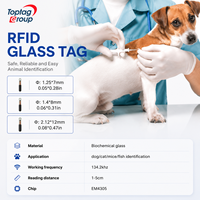 Microchip RFID Inyectable de BioVidrio 134.2kHz para Identificación de Mascotas con Jeringa Veterinaria