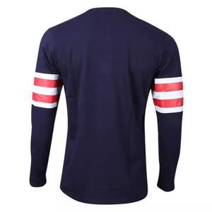 Camiseta de manga larga para hombre, camisa informal a rayas con cuello redondo de Color sólido, colección de ropa de estilo informal - Product Image 2