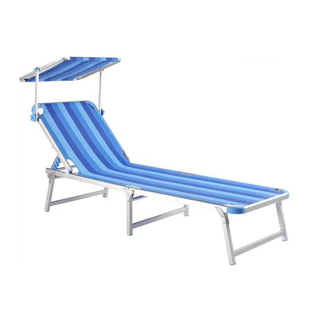 เตียงพับได้สำหรับพักผ่อนกลางแจ้งสระว่ายน้ำเลานจ์อลูมิเนียมเก้าอี้อาบแดดชายหาดเทสลิน
