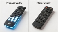 Télécommande universelle RCT1024 OEM personnalisée pour boîtier TV avec fonction vocale, 24 boutons, code fixe, piles AA, portée 10m
