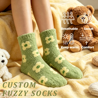 Chaussettes douillettes et chaudes pour la maison, chaussettes douces et moelleuses en tricot épais isolées pour la nuit, motif personnalisé pour femmes, grande quantité disponible