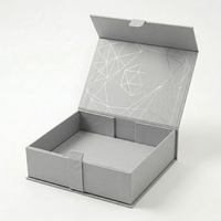 Boîte cadeau de luxe avec logo personnalisé, boîte en carton gris magnétique, boîte d'emballage pliable, vente en gros pour l'électronique, les bijoux, les coffrets cadeaux