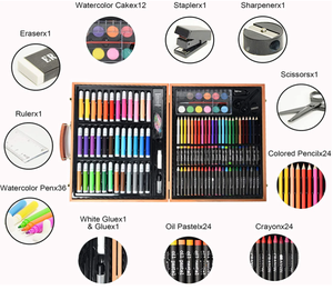 XinyiArt 150 PCS Pinsel zeichnung Kinder Bleistift malerei Holzkiste Zeichnung Kunst Set Geschenk Farb stift für Kinder - Product Image 3