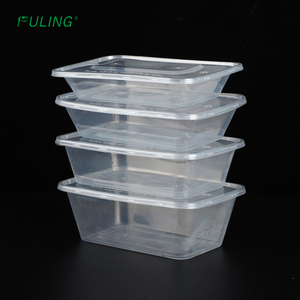 FULING Contenedor de comida desechable transparente para llevar con tapas Fiambrera rectangular de plástico <span class=keywords><strong>PP</strong></span> de grado alimenticio para llevar - Product Image 1