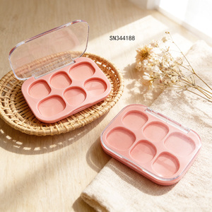 Estuche de Maquillaje Rosa para Sombras de Ojos, Compacto Vacío para Polvos, Paleta de 6 Sombras, Caja Cosmética - Product Image 2