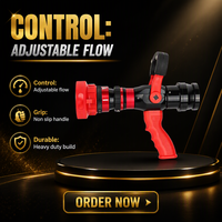 Buse de pulvérisation DC à débit réglable avec poignée, pistolet à eau de sécurité incendie pour système de protection contre l'incendie, fourniture d'usine