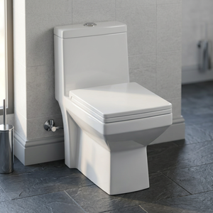 WC monobloc en céramique de style classique, à chasse d'eau par siphon, avec siphon en P ou en S, à poser au sol - Product Image 3