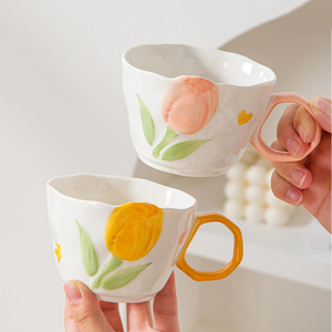 Housewarming Gift Ceramic Tea <b>Set</b> Cute Tulip <b>Teapot</b> and Cup <b>Set</b> Afternoon Tea Pot <b>Set</b> for Women - Product Image 4