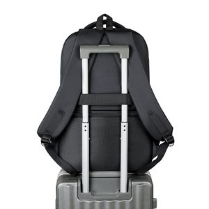 Laptop <b>Backpack</b> For Men Business Travel Water Resistant With Laptop Compartment Shoulder <b>Straps</b> Solid Color Black Red Blue Green - Product Image 3