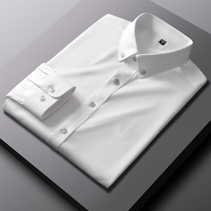 Diseño clásico ODM y OEM Manga larga Botón Abajo Tela suave Camisas De Vestir Para Hombres Color sólido Hombre Camisa De negocios - Product Image 2