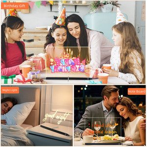 Bán hàng nóng Tự làm LED dạ quang 3D trống Acrylic bảng tin với bảng xóa khô cho đèn LED đêm trang trí phòng - Product Image 5