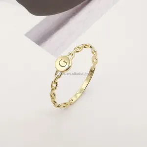 Gioielli di anelli rotondi in oro massiccio 14K di Design di moda più venduti