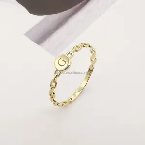 Bagues rondes en or véritable 14K, bijoux tendance, offre spéciale,