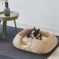 Nouveau panier pour animaux de compagnie de qualité supérieure, panier pour chien en osier, forme rectangulaire, lit pour chien et chat doux et respirant en bouclette