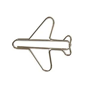 Airlines Craft Promotional Gifts Metal Airplane Shape Paper Clips Customize Plane Paper Clips