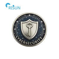 Décapsuleur commémoratif personnalisé Thin Blue Line Cyber Security, avec puce IT et microchip, pièce de défi sur le thème de la cybersécurité