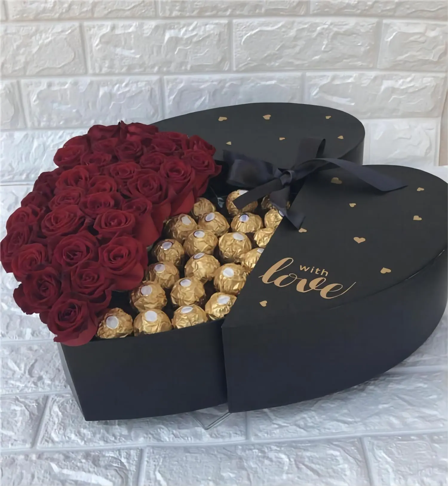 Venta directa de fábrica Caja de flores de doble corazón Caja de regalo de corazón de boda