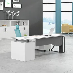 High End Office Furniture White Office Table Executive Manager Modern Luxury Wooden Office Desk Home