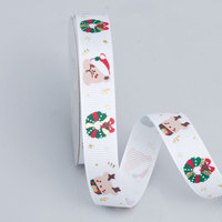 Rubans de Noël prêts à l'emploi de 1,6 cm avec estampage à chaud en anglais pour les sapins de Noël et les décorations de vêtements de Noël