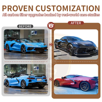 Kits carrosserie compatibles Chevrolet Corvette C8 2020-2021, kit carrosserie OEM en fibre de carbone, séparateur avant, jupes latérales, diffuseur arrière, aileron