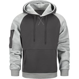 Sudadera con Capucha para Hombre, Felpa, con Cordón y Bolsillo, Corte Regular, Gris y Negro - Product Image 1