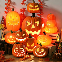 Nouvelles lanternes citrouille visage de fantôme d'Halloween style Instagram, lumineuses, portables, légères, articles décoratifs pour usage intérieur et extérieur
