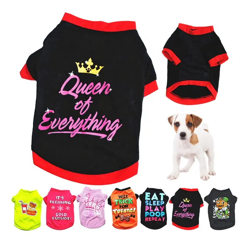 Primavera autunno vestiti per cani gilet cotone Pet t-shirt comodi vestiti per cuccioli accessori per animali domestici