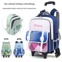 Sac à dos à roulettes pour enfants, unisexe, pour l'école primaire, imperméable, ultra-léger, extensible, en nylon, grande capacité - Nouveauté en promotion