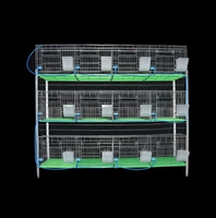 Nouvelle cage d'élevage commerciale pour lapins, type H, à 3 niveaux, en treillis métallique galvanisé à chaud, diamètre de fil 2,5/3,0 mm, longue, en promotion
