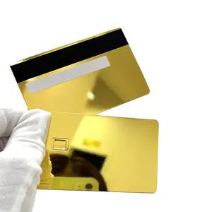 BOYA 0.5mm Plain Blank Stainless Steel Contact IC Card Metal Credit Card With Chip Clot For Further Customization