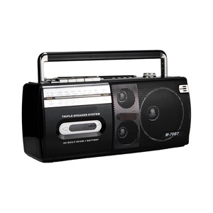 เครื่องบันทึกเสียงแบบพกพาสไตล์เรโทร วิทยุ AM FM SW บลูทูธ USB TF การ์ด ลำโพงคู่ สำหรับใช้ในบ้าน สำนักงาน และการเดินทาง เครื่องเล่นสเตอริโอแบบพกพา - Product Image 1