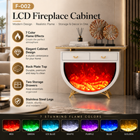 Meuble TV autoportant avec foyer électrique, console moderne avec flamme LED pour la décoration du salon à la maison