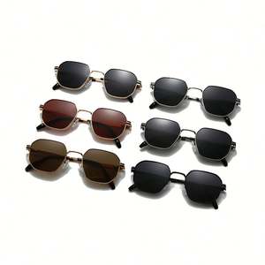 Lunettes de soleil polarisées polygonales vintage en métal 2025 avec logo personnalisé, protection UV400, pour hommes et femmes - Product Image 4