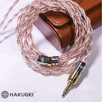 Câble d'écouteurs hybride HAKUGEI Coaxial Morning Litz plaqué argent 27AWG 19 conducteurs 0,7 mm 4,4/3,5/2,5 mm pour utilisation avec haut-parleur/microphone