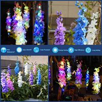 Lampe de jardin LED solaire imitation jacinthe, étanche IP65, lumière LED blanc chaud, batterie pour décoration extérieure et paysagère