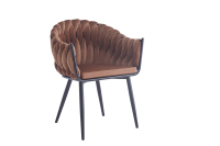 Fauteuils modernes de restaurant, luxe léger, rembourrés en tissu doux, fauteuils classiques nordiques, chaises de salle à manger en velours, fauteuils tissés