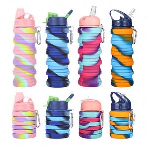 Collapsible Reusable Silicone Sports Drink Water Bottle Expandable Coffee <b>Cup</b> for Hiking and Outdoor Activities - Product Image 6