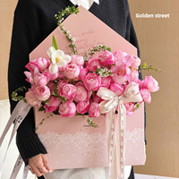 Nouvelle boîte à fleurs en dentelle pour la fête des mères, boîte à bouquet avec enveloppe, laminage mat, gaufrage, carton blanc, boîte cadeau DIY pour fleurs, vente en gros