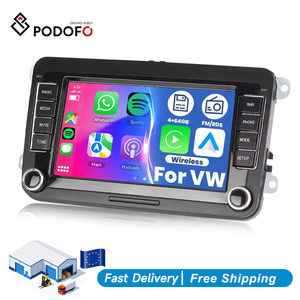 Autoradio Android Podofo 7'' 4+64G avec Carplay/Android Auto sans fil, GPS, WIFI, BT, FM pour Volkswagen/VW/PASSAT/POLO/GOLF 5 6/TOURAN - Product Image 1
