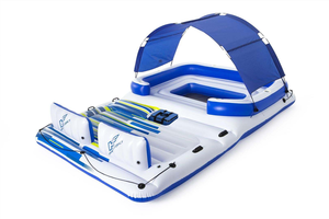 Stock d'usine en gros 6-8 personnes 540kg <span class=keywords><strong>de</strong></span> charge île <span class=keywords><strong>de</strong></span> <span class=keywords><strong>bateau</strong></span> flottante à eau gonflable avec tente - Product Image 3
