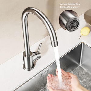 <span class=keywords><strong>Robinet</strong></span> de cuisine moderne en acier inoxydable 304, mélangeur eau chaude et froide, <span class=keywords><strong>robinet</strong></span> d'eau froide unique, <span class=keywords><strong>robinet</strong></span> de salle de bain à col de cygne rotatif - Product Image 4