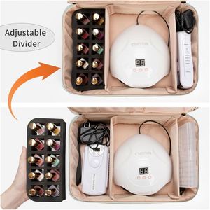 Sac de transport BSCI grande capacité OEM double couche pour 30 vernis à ongles et lampe UV, organisateur pour femmes - Product Image 2