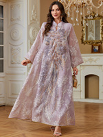 Vente en gros d'Abaya Eid DollyNet en soie brodée avec des perles et des paillettes, robe traditionnelle musulmane, vêtements traditionnels de Dubaï, Jalabiya pour femmes
