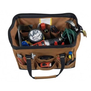 Échantillon gratuit, sac de rangement pour outils d'électricien, personnalisé avec logo, portable, robuste, durable, en polyester, grande ouverture large. - Product Image 6