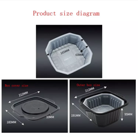 Repas à emporter PP 3 compartiments micro-ondes plastique est possible récipient alimentaire boîte à déjeuner Bento