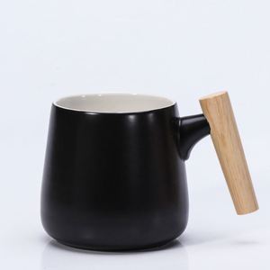 Eco Friendly Ceramic <b>Mug</b> Wood Handle Custom Printed Logo Comes With Wooden Lid Stainless Steel Spoon Gift Ready - Product Image 3