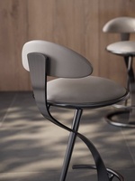Tabouret de bar haut BST Leisure en cuir véritable, style italien moderne, sans obstacle, avec structure en acier inoxydable de luxe, pour usage domestique