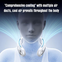 Ventilateur de cou USB pliable moderne et portable amélioré avec batterie 4000 mAh, faible bruit, affichage en anglais - Usage domestique