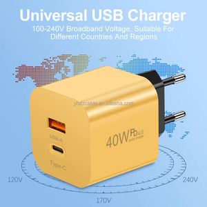 PD40W Smart <b>USB</b> Charger Adapter Fast Charging Head with <b>Type</b>-<b>C</b>+PD Port for Apple 15Pro Compatible with EU US UK <b>Plug</b> - Product Image 5